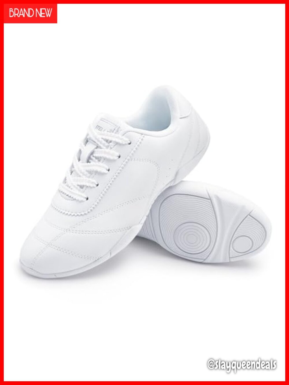 Faux Leather Cheerleading Shoes Non-Slip Athletic Sneakers for Dance